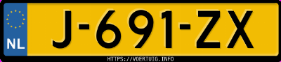 Kenteken afbeelding van J691ZX, blauwe Aiways U5