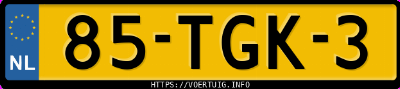 Kenteken afbeelding van 85TGK3, witte Alfa Romeo Alfa Giulietta 1.4tb