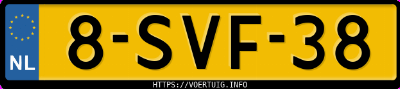 Kenteken afbeelding van 8SVF38, witte Alfa Romeo Alfa Mito