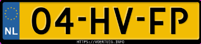 Kenteken afbeelding van 04HVFP, blauwe Audi A2