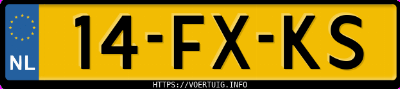 Kenteken afbeelding van 14FXKS, groene Audi A2
