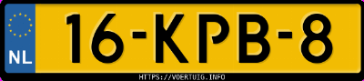 Kenteken afbeelding van 16KPB8, grijze Audi A3 1.4 Tfsi 5t