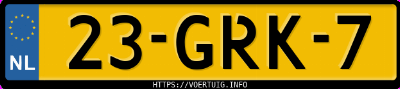 Kenteken afbeelding van 23GRK7, grijze Audi A3