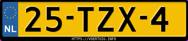 Kenteken afbeelding van 25TZX4, grijze Audi A4 Avant 1.8tfsi