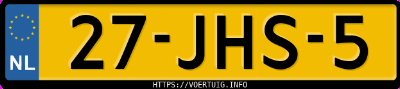 Kenteken afbeelding van 27JHS5, grijze Audi A5