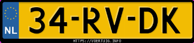 Kenteken afbeelding van 34RVDK, blauwe Audi S4