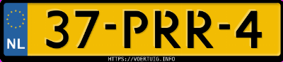 Kenteken afbeelding van 37PRR4, grijze Audi A2