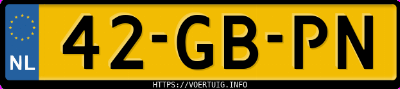Kenteken afbeelding van 42GBPN, blauwe Audi A2