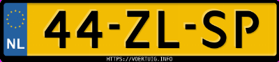 Kenteken afbeelding van 44ZLSP, grijze Audi A4