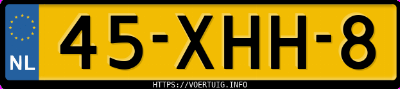 Kenteken afbeelding van 45XHH8, zwarte Audi A4 Avant 1.8tfsi