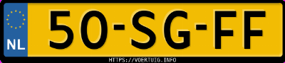 Kenteken afbeelding van 50SGFF, blauwe Audi 4D A8
