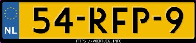 Kenteken afbeelding van 54RFP9, witte Audi A4 2.0tfsi