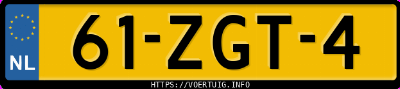 Kenteken afbeelding van 61ZGT4, blauwe Audi A2