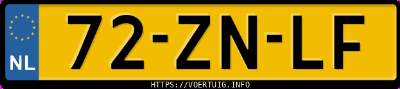 Kenteken afbeelding van 72ZNLF, zwarte Audi A6 2.0tfsi