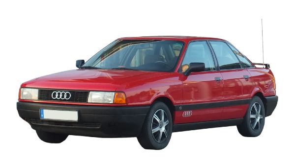 Afbeelding van YX82GR, rode Audi 80 66kw U9 sedan