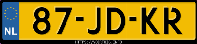 Kenteken afbeelding van 87JDKR, blauwe Audi 8D A4