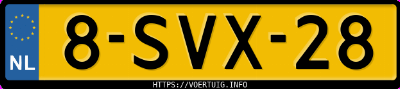 Kenteken afbeelding van 8SVX28, zwarte Audi A3 1.6tdi