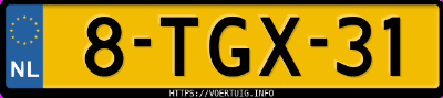 Kenteken afbeelding van 8TGX31, grijze Audi A6 Avant 2.0tfsi