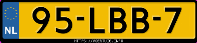 Kenteken afbeelding van 95LBB7, blauwe Audi A2
