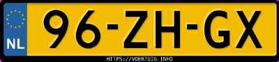 Kenteken afbeelding van 96ZHGX, blauwe Audi A2