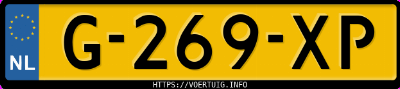 Kenteken afbeelding van G269XP, grijze Audi A4 Avant 1.8tfsi Kenteken afbeelding van G269XP, grijze Audi A4 Avant 1.8tfsi