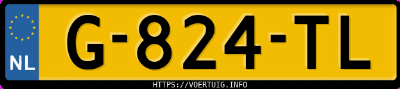 Kenteken afbeelding van G824TL, grijze Audi A4 Limousine 35 Tfsi 35tfsi