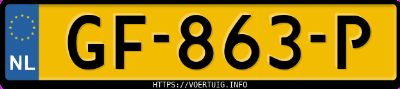 Kenteken afbeelding van GF863P, blauwe Audi A4 Avant 1.8tfsi
