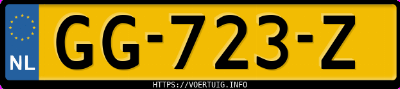 Kenteken afbeelding van GG723Z, grijze Audi A3 Sportback
