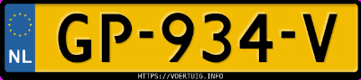 Kenteken afbeelding van GP934V, zwarte Audi A3 Sportback