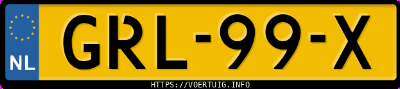 Kenteken afbeelding van GRL99X, grijze Audi A4 Avant 35tfsi