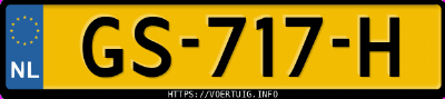 Kenteken afbeelding van GS717H, grijze Audi A3 Sportback E-Tron