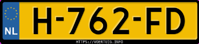 Kenteken afbeelding van H762FD, zwarte Audi A3 Sportback 35 Tfsi 1.5tfsi