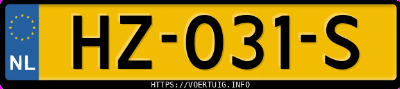 Kenteken afbeelding van HZ031S, witte Audi A3 Sportback E-Tron