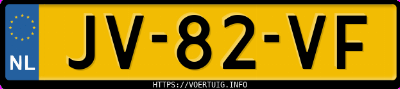 Kenteken afbeelding van JV82VF, grijze Audi 80 Cd 85 Kw