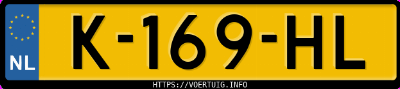 Kenteken afbeelding van K169HL, zwarte Audi A3 Sportback 30 Tfsi