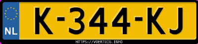 Kenteken afbeelding van K344KJ, rode Audi A3