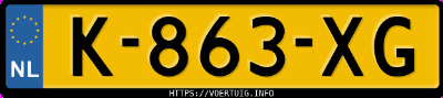 Kenteken afbeelding van K863XG, grijze Audi A3 Limousine