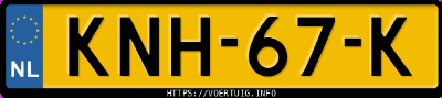 Kenteken afbeelding van KNH67K, rode Audi Rs 5 Avant Quattro