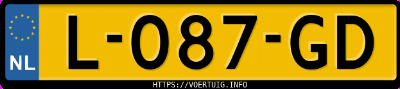 Kenteken afbeelding van L087GD, zwarte Audi A4 Avant 1.8tfsi