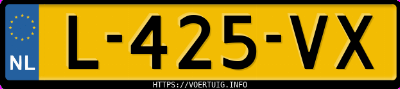Kenteken afbeelding van L425VX, grijze Audi A3 Limousine 35 Tfsi