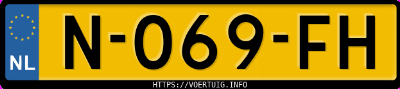 Kenteken afbeelding van N069FH, blauwe Audi E-TRON 55 Quattro