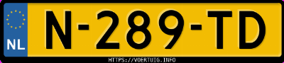 Kenteken afbeelding van N289TD, zwarte Audi A3 Limousine