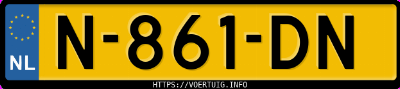 Kenteken afbeelding van N861DN, zwarte Audi A3 Sportback