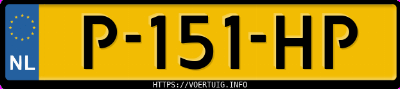 Kenteken afbeelding van P151HP, zwarte Audi A1