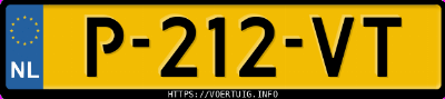 Kenteken afbeelding van P212VT, zwarte Audi A3 Limousine