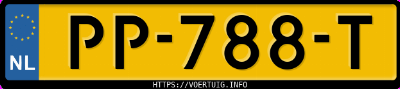 Kenteken afbeelding van PP788T, blauwe Audi A3 1.8 Tfsi 5t