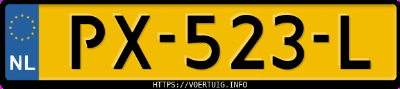 Kenteken afbeelding van PX523L, grijze Audi S5 Sportback Quattro 3.0tfsi