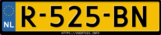 Kenteken afbeelding van R525BN, gele Audi E-TRON Sportback 55 Quattro
