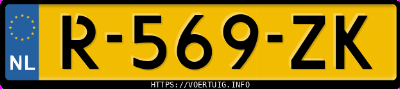 Kenteken afbeelding van R569ZK, witte Audi Q4 Sportback 40 E-Tron