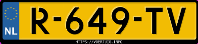 Kenteken afbeelding van R649TV, grijze Audi A5 Sportback 35 Tfsi